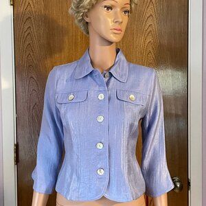 Shimmery Lilac Shell Button Top - never worn - 6P